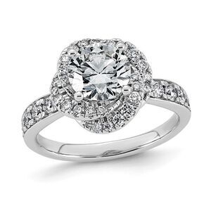2.00 Carat (ctw VS, F) Certified Lab-Grown Swirl Diamond Engagement Ring 14 Gold